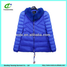 bright blue color warm winter jacket women